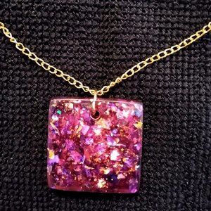 Homemade Pink and Gold Pendant